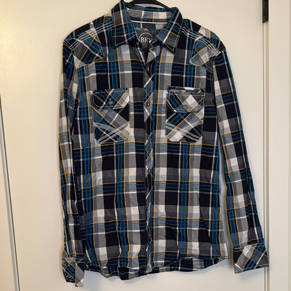 Men's BKE Blue Plaid Shirt